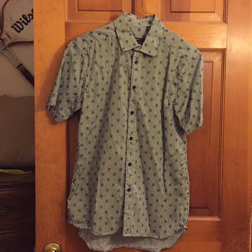 postmark Nautical Short Sleeve Button Down Shirt